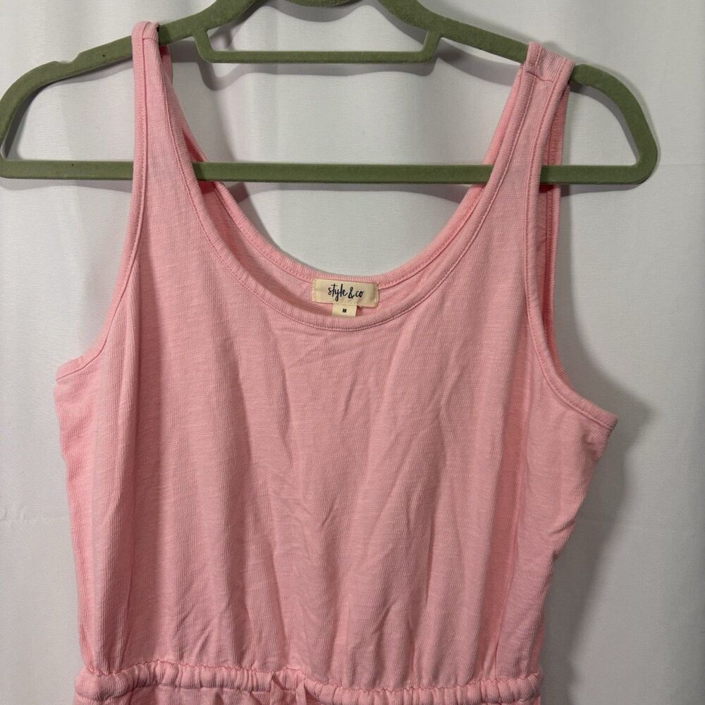Style & Co Women's Drawstring-Waist Cotton Knee Length Dress Pink Medium - Picture 2 of 7
